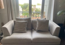 Canapé Beige-Gris 2 Places