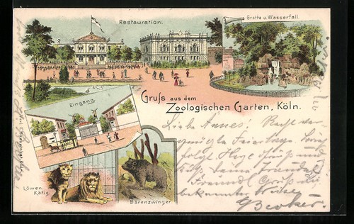 Lithographie cologne jardin - lithographie,
