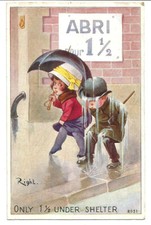 Old postcard humor by right. L'Abri. Unposted.