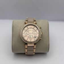 MICHAEL KORS WOMENS WATCH STAINLESS STEEL ROSE GOLD BRACELET & GOLD DIAL MK5896