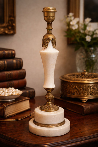 Lampe table vintage marbre - lampe,