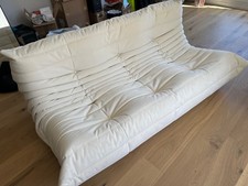 Canapé Togo 3 places Ligne Roset Alcantara Eggshell