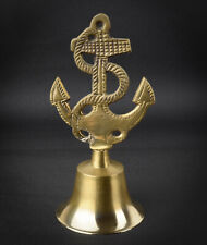 Cloche ou clochette de table vintage en laiton massif décor ancre vintage France