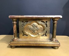 ancien thabor d'ostensoir / pupitre d'autel bois & stuc doré Socle Statue Eglise