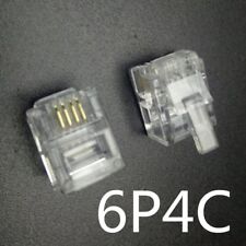 Lot 1 à 50 RJ11 Connecteur telephonique Male 4pins 6P4C generique Transparent