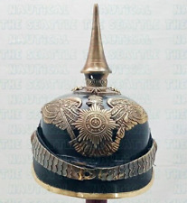 Casque Pickelhaube allemand en cuir militaria impérial avec accessoires ancie...