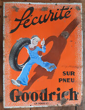 Antique GOODRICH double sided enamel plate automotive tire GeoHam EAS 80x60cm