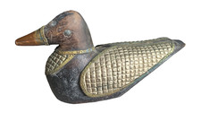 Ancien canard en bois sculpté