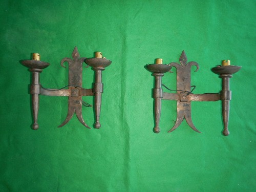 Paire appliques fer - ,