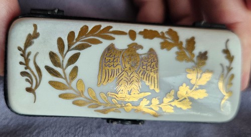 Boîte timbres porcelaine - boîte, à