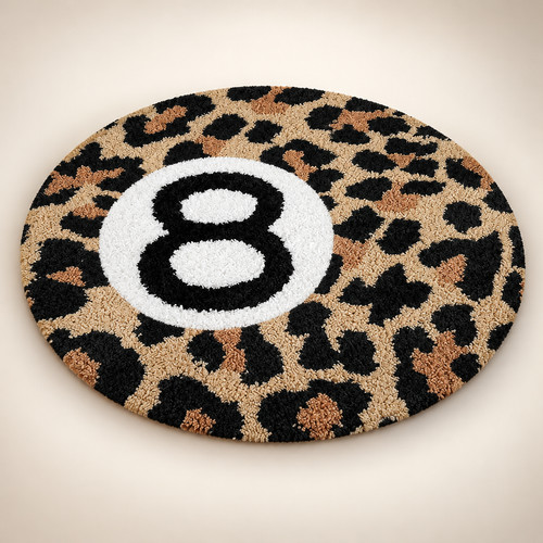 Tapis rond léopard - , doux