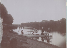 France, invention, wheeled boat on the Saône, landing vintage citrate pri
