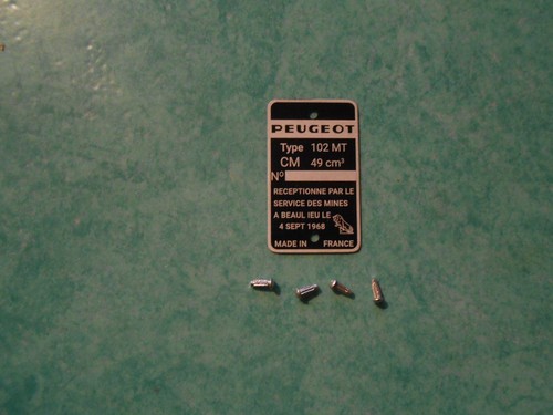 Plaque mines peugeot 102mt - plaque,
