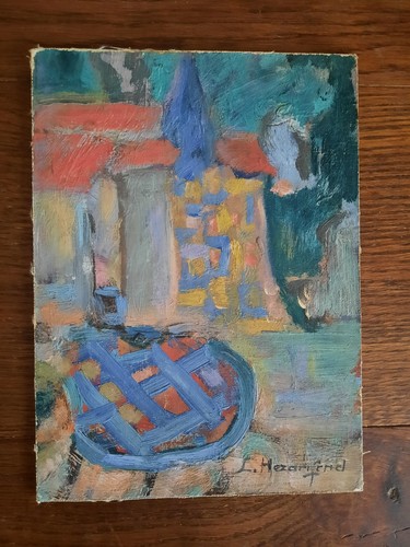 Huile carton paysage tableau - carton,