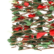 Élargissement en Bois Jardin Treillage Écran Avec Plante Artificielle Feuilles &