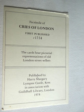 Cries of London Playing Cards c1754 - Fascimile 1978 - H Margary