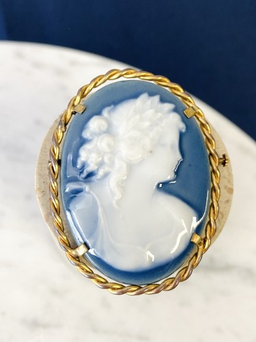 Camee broche porcelaine - camee,