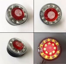 LED Rear Combination Lights 2x 12V Round Hamburger Headlights Truck Van Pickup