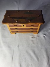Antique Miniature Dresser Jewelry Box With Key