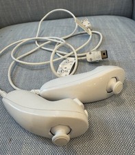 Set of 2 Nintendo Wii Nunchuk  Controllers,  White