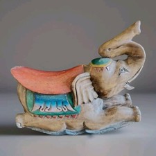 Éléphant À Bascule Ancien En Bois Indien/ ART POPULAIRE