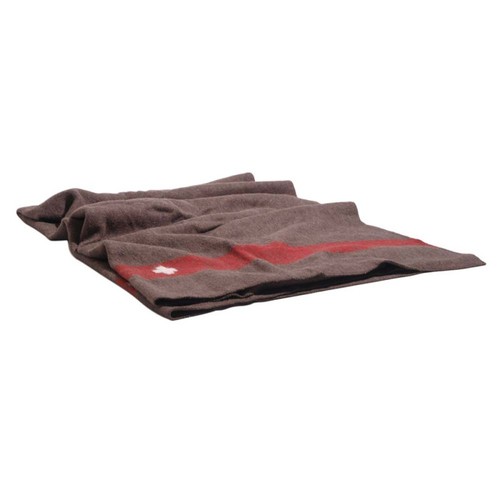 Couverture laine suisse marron - couverture,