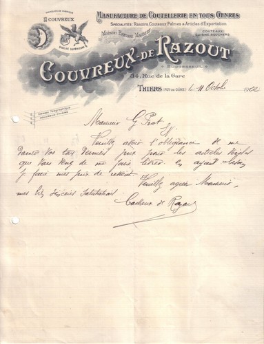 Thiers lettre couvreux de - thiers,