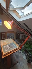 Vintage Architect’s Articulated Lamp Brand LEDU Model W21 Orange 1960s