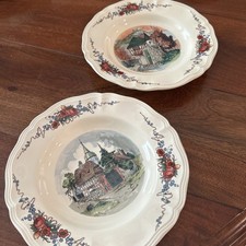 2-OBERNAI FAIENCE SARREGUEMINES FRANCE 9” Hollow Dishes H.Loux