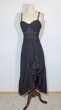 Charo Ruiz Ibiza Dress Black Lace High Low Sz Med