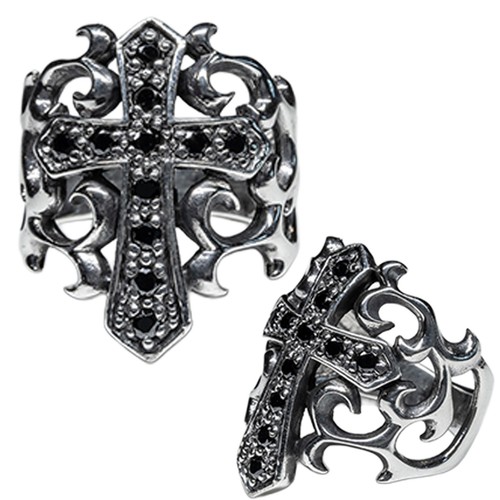 Croix gothique 925 bague - gothique,