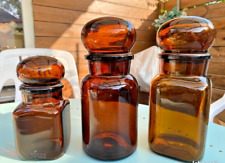 Lot of 3 Vintage Apothecary’s Jars Type Smoked Glass Jars