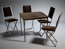 Ensemble Table de jeux /bridge pliante et chaises, Christian Dior Italie 1970