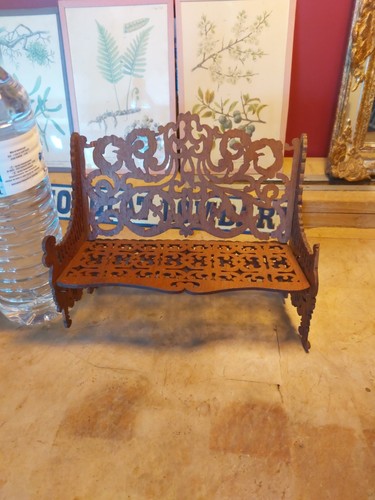 Banc bois sculpté dentelle - banc,