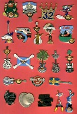 HARD ROCK CAFE LOT OF 22 PINS FROM  DIFFERENT CITIES PIN AND STAFF PIN