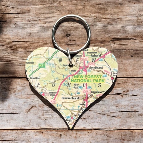 Map wooden heart - wooden,