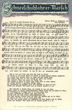 Carte postale * raquettes à neige - marche - chanson originale (AB) 20654