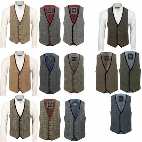Neuf hommes tweed gilet motif - neuf,