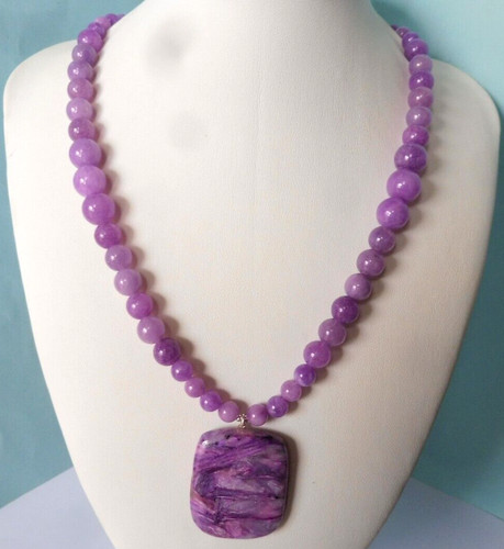 Collier jade violet de - en, violet,