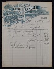 Invoice PARIS 1907 Société LA FRANCAISE cycle bicycle automobile bike billhead 24