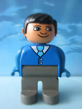 VINTAGE ANTIQUE LEGO DUPLO CHARACTER FIGURE - MAN COSTUME BLUE TIE
