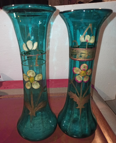 Ancien vase bleu - ancien, verre