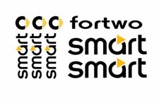 Set of 9 Smart Fortwo Adhesives Various Sizes & Colors 