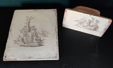 Carreaux de poele en faïence décor manganèse XVIIIème