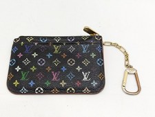LOUIS VUITTON Monogram Multicolor Black Pochette Cles Coin Case CA2120 Authentic
