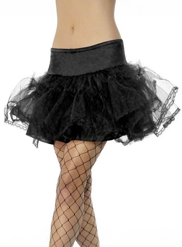 Jupon noir avec ourlet - ,
