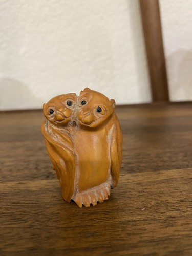 Netsuke bois chauves souris - bois,
