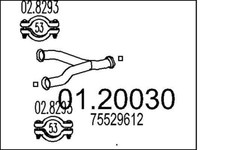 Tube avant (echappement) CITROEN AXEL 1983-1991