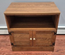 Vintage Ethan Allen MCM Record Cabinet Nutmeg Heirloom Collection End Table 