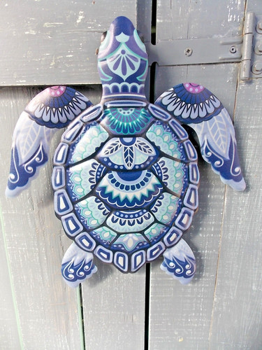 Jolie tortue bleue métal - jolie,
